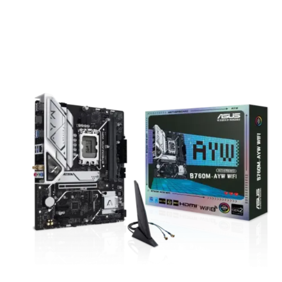 ASUS B760M-AYW WIFI, Intel B760 LGA 1700 mATX Motherboard